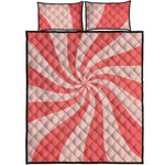Pink Psychedelic Swirl Print Quilt Bed Set