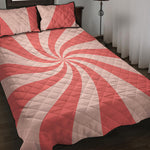 Pink Psychedelic Swirl Print Quilt Bed Set