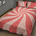 Pink Psychedelic Swirl Print Quilt Bed Set