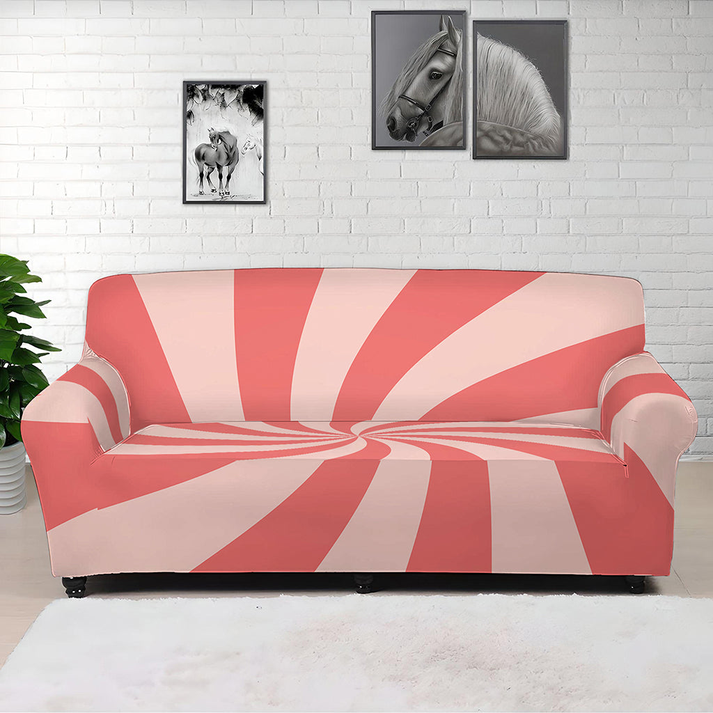 Pink Psychedelic Swirl Print Sofa Cover