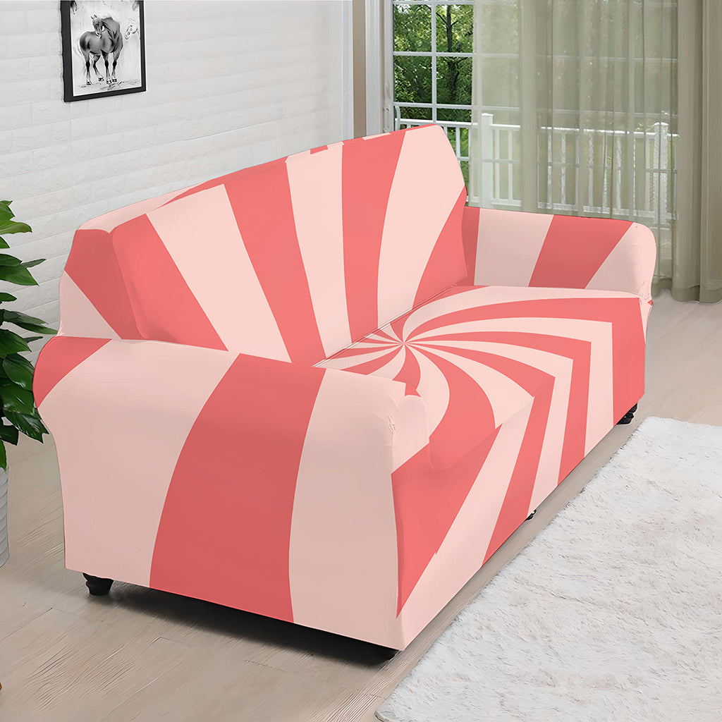 Pink Psychedelic Swirl Print Sofa Cover