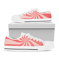 Pink Psychedelic Swirl Print White Low Top Sneakers