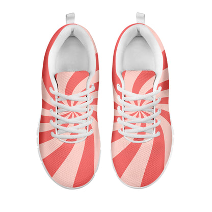 Pink Psychedelic Swirl Print White Sneakers
