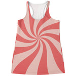 Pink Psychedelic Swirl Print Women's Racerback Tank Top