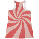 Pink Psychedelic Swirl Print Women's Racerback Tank Top