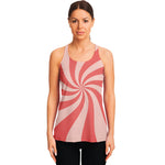 Pink Psychedelic Swirl Print Women's Racerback Tank Top