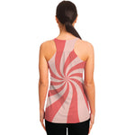 Pink Psychedelic Swirl Print Women's Racerback Tank Top