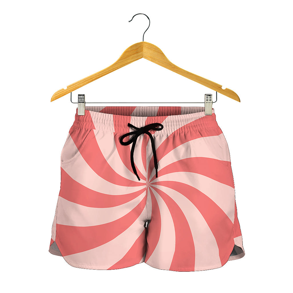 Pink Psychedelic Swirl Print Women's Shorts