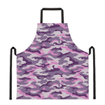 Pink Purple And Grey Camouflage Print Apron