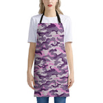 Pink Purple And Grey Camouflage Print Apron