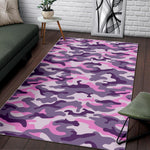 Pink Purple And Grey Camouflage Print Area Rug GearFrost