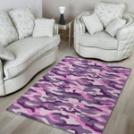 Pink Purple And Grey Camouflage Print Area Rug GearFrost