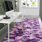 Pink Purple And Grey Camouflage Print Area Rug GearFrost