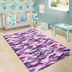 Pink Purple And Grey Camouflage Print Area Rug GearFrost