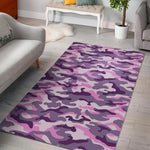 Pink Purple And Grey Camouflage Print Area Rug GearFrost
