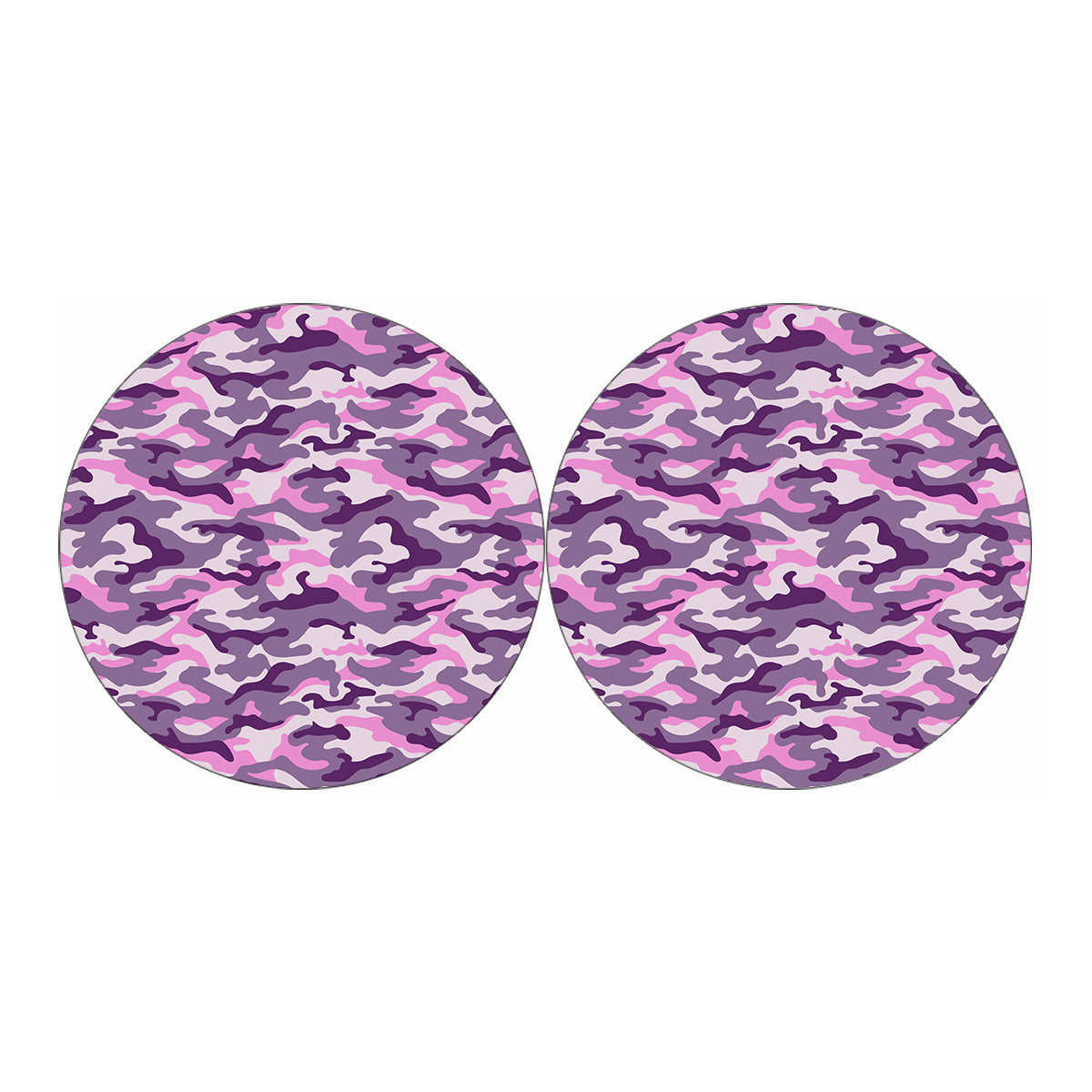 Pink Purple And Grey Camouflage Print Car Coasters