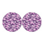 Pink Purple And Grey Camouflage Print Car Coasters