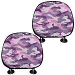 Pink Purple And Grey Camouflage Print Car Headrest Covers