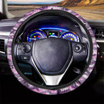 Pink Purple And Grey Camouflage Print Car Steering Wheel Cover