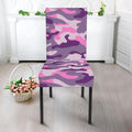 Pink Purple And Grey Camouflage Print Dining Chair Slipcover