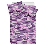 Pink Purple And Grey Camouflage Print Duvet Cover Bedding Set