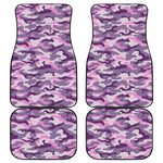 Pink Purple And Grey Camouflage Print Front and Back Car Floor Mats