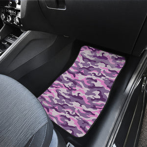 Pink Purple And Grey Camouflage Print Front and Back Car Floor Mats