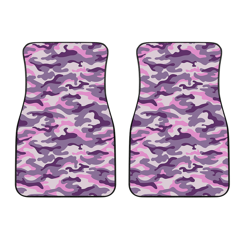 Pink Purple And Grey Camouflage Print Front Car Floor Mats