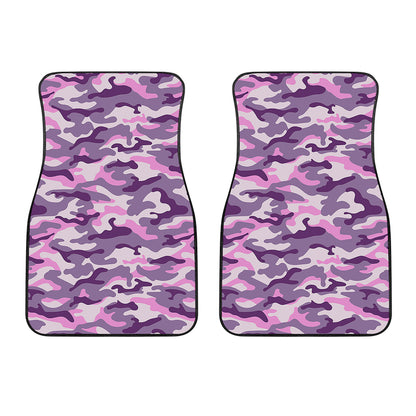 Pink Purple And Grey Camouflage Print Front Car Floor Mats