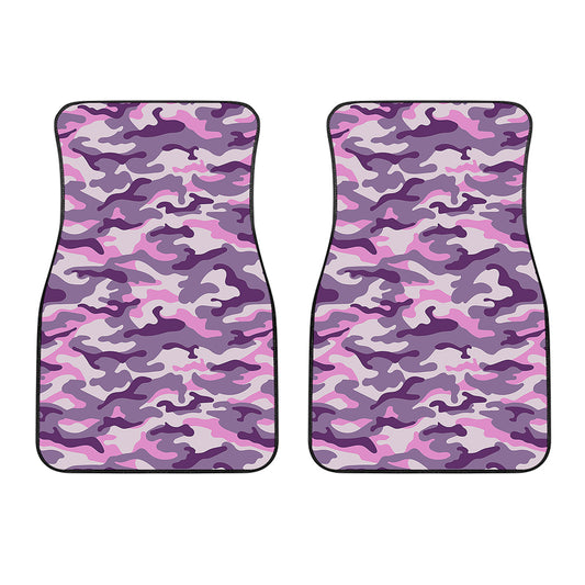 Pink Purple And Grey Camouflage Print Front Car Floor Mats