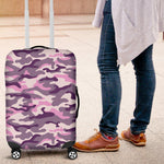 Pink Purple And Grey Camouflage Print Luggage Cover GearFrost
