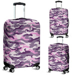 Pink Purple And Grey Camouflage Print Luggage Cover GearFrost
