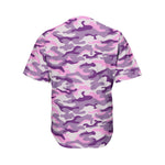 Pink Purple And Grey Camouflage Print Men's Baseball Jersey