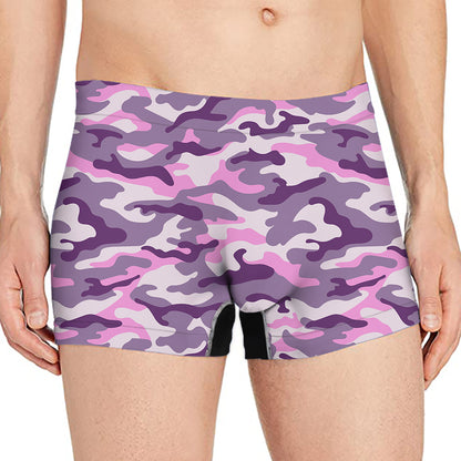 Pink Purple And Grey Camouflage Print Men's Boxer Briefs