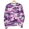 Pink Purple And Grey Camouflage Print Men's Crewneck Sweatshirt GearFrost