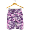 Pink Purple And Grey Camouflage Print Men's Shorts