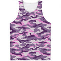 Pink Purple And Grey Camouflage Print Men's Tank Top
