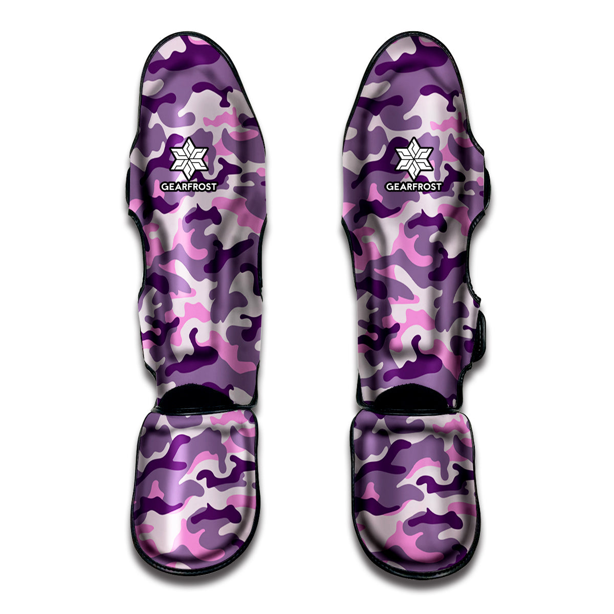 Pink Purple And Grey Camouflage Print Muay Thai Shin Guard