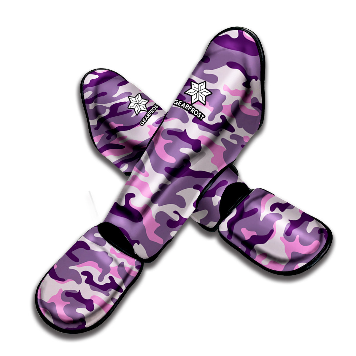 Pink Purple And Grey Camouflage Print Muay Thai Shin Guard