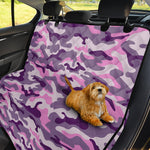 Pink Purple And Grey Camouflage Print Pet Car Back Seat Cover