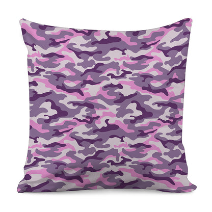 Pink Purple And Grey Camouflage Print Pillow Cover