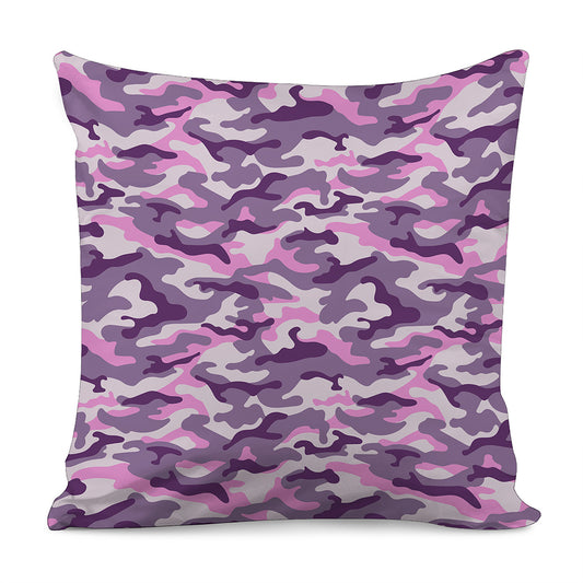 Pink Purple And Grey Camouflage Print Pillow Cover