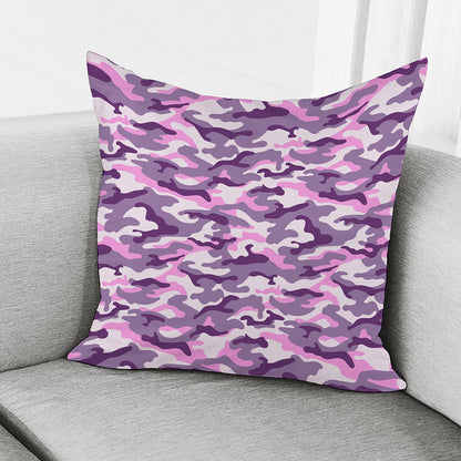 Pink Purple And Grey Camouflage Print Pillow Cover