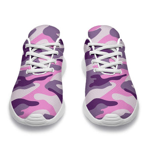 Pink Purple And Grey Camouflage Print Sport Shoes GearFrost