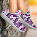 Pink Purple And Grey Camouflage Print Sport Shoes GearFrost