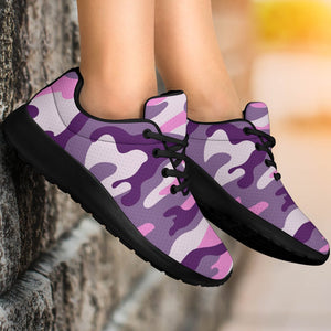 Pink Purple And Grey Camouflage Print Sport Shoes GearFrost