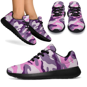 Pink Purple And Grey Camouflage Print Sport Shoes GearFrost