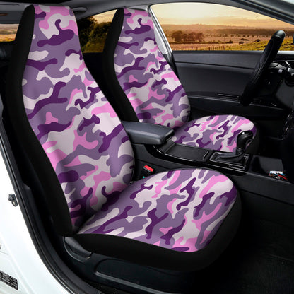 Pink Purple And Grey Camouflage Print Universal Fit Car Seat Covers