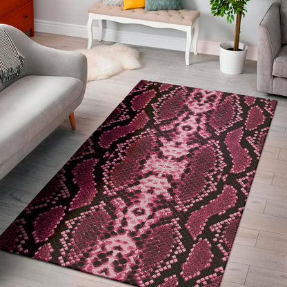 Pink Python Snakeskin Print Area Rug