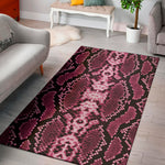 Pink Python Snakeskin Print Area Rug